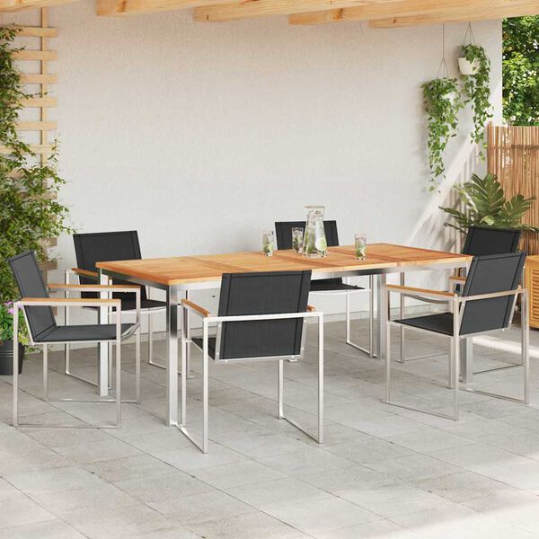 vidaXL Setdediningpentrugrădină 7 pcs LemnDeTeakSolid
