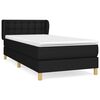 vidaXL Pat box spring cu saltea, negru, 90x190 cm, textil