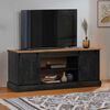 vidaXL Dulap TV HALDEN 2 usi glisante negru 150x40x60 cm lemn masiv