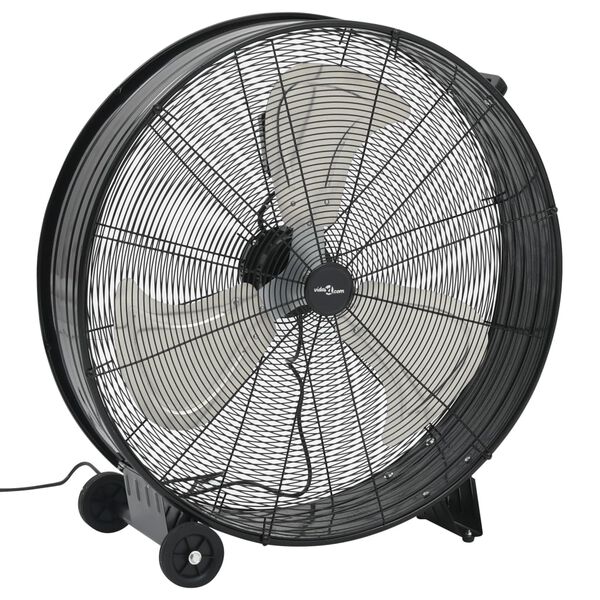 vidaXL Ventilator industrial cu tambur, negru, 77 cm, 240 W