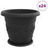 vidaXL Ghivece pentru plante 24 buc. Negru &Oslash; 39 x 32 cm Plastic