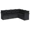 vidaXL Set mobilier de grădină cu perne, 6 piese, negru, poliratan