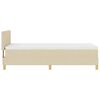 vidaXL Pat cu arcuri cu saltea cu headboard Crem 80 x 200 cm țesătură