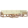 vidaXL Set de canapele de exterior cu pernă 6 pcs Natural și Crem