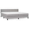vidaXL Pat box spring cu saltea, gri deschis, 200x200 cm, textil