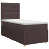 vidaXL Pat boxspring cu saltea Maro &icirc;nchis 90 x 190 cm Țesătură