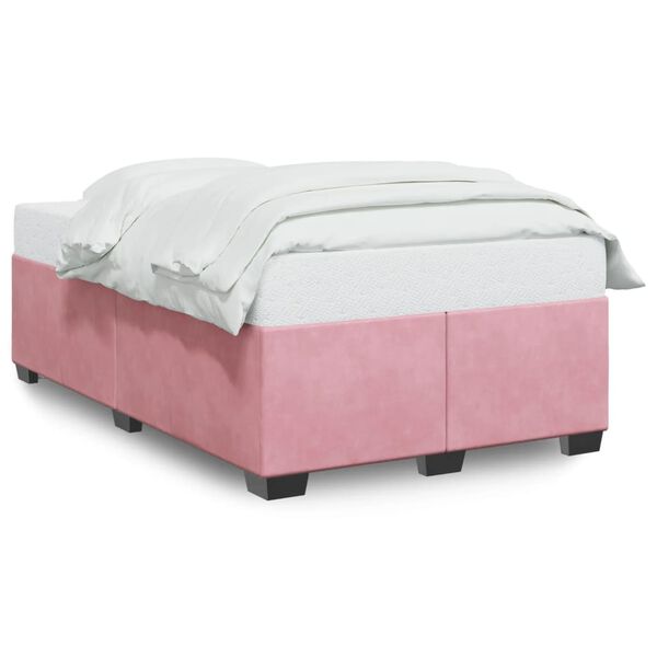 vidaXL Cadru de pat fără saltea roz 120x190 cm catifea