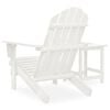 vidaXL Scaun de grădină Adirondack cu masă, alb, lemn masiv de brad