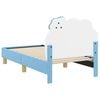vidaXL Cadru de pat pentru copii cu spătar albastru 70 x 140 cm PU