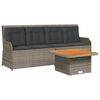 vidaXL Set mobilier de grădină cu perne, 3 piese, gri, poliratan