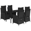 vidaXL Set mobilier de grădină cu perne, 5 piese, negru, poliratan