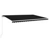 vidaXL Copertină retractabilă manual, antracit, 500x350 cm