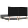 vidaXL Cadru de pat cu headboard Gri &icirc;nchis 200 x 200 cm țesătură
