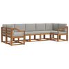 vidaXL Set de canapele de exterior 7 buc. Natural și gri deschis