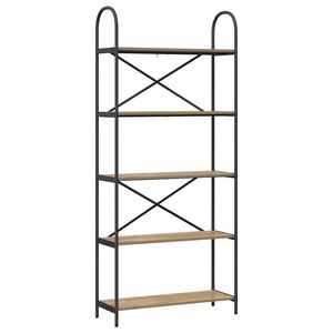 vidaXL Raft pentru cărți 5 niveluri 80 x 30 x 183 cm Lemn prelucrat