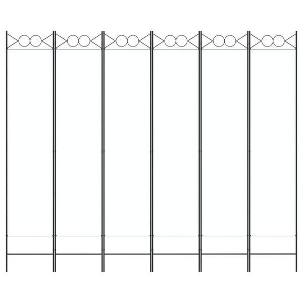 vidaXL Paravan de cameră cu 6 panouri, alb, 240x200 cm, textil
