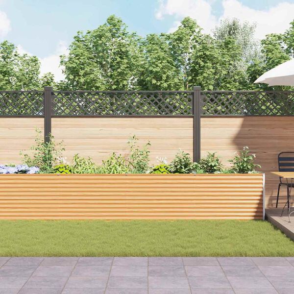 vidaXL Strat &icirc;nălțat de grădină 485 x 50 x 68 cm Oțel Galvanizat