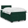 vidaXL Pat box spring cu saltea, verde &icirc;nchis, 120x190 cm, catifea