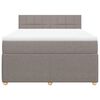 vidaXL Pat box spring cu saltea, gri taupe, 160x200 cm material textil