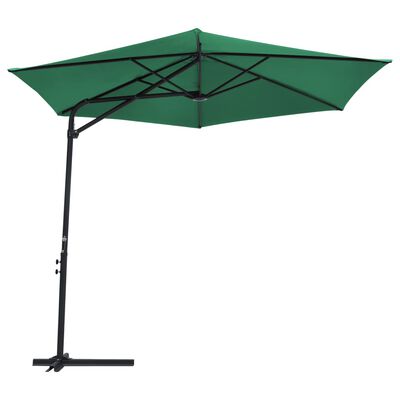 vidaXL Umbrelă de soare de exterior cu stâlp din oțel, verde, 300 cm