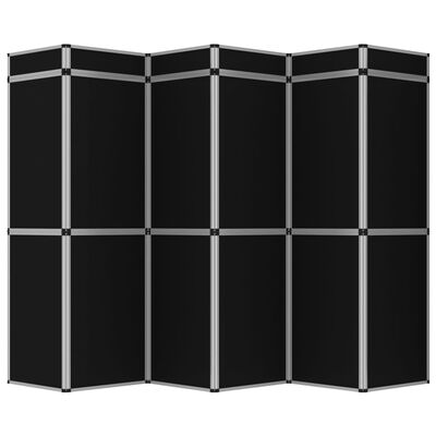 vidaXL Perete de afișaj pliabil cu 18 panouri, negru, 362 x 200 cm