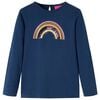 vidaXL Tricou pentru copii cu m&acirc;neci lungi, bleumarin, 128