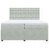 vidaXL Pat box spring cu saltea, gri deschis, 200x200 cm, catifea