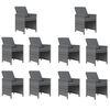 vidaXL Set mobilier de grădină cu perne, 11 piese, gri, poliratan