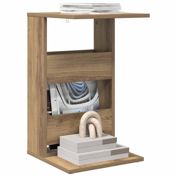 vidaXL Masă laterală Stejar Artizanal 40 x 35 x 60,5 cm Lemn compozit