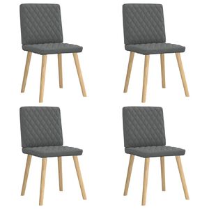 vidaXL Scaune de bucătărie pivotante, 4 buc., gri &icirc;nchis, textil
