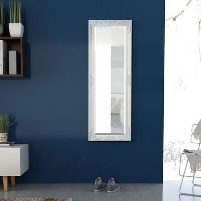 vidaXL Oglindă verticală în stil baroc, 140 x 50 cm, alb