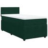 vidaXL Pat box spring cu saltea, verde &icirc;nchis, 100x200 cm, catifea