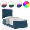 vidaXL Cadru de pat otoman cu saltele Albastru &icirc;nchis 90x200cm catifea