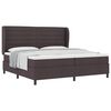 vidaXL Pat cu arcuri cu saltea Maro &icirc;nchis 200 x 200 cm țesătură