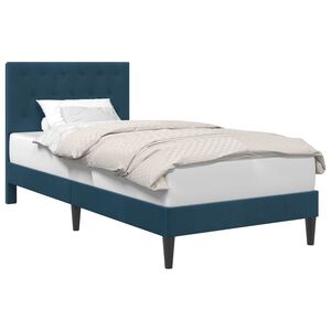 vidaXL Cadru de pat cu headboard albastru 90 x 190 cm Catifea