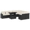vidaXL Set canapele de grădină cu perne, 10 piese, negru, poliratan