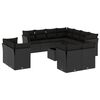 vidaXL Set canapele de grădină, 12 piese, cu perne, negru, poliratan