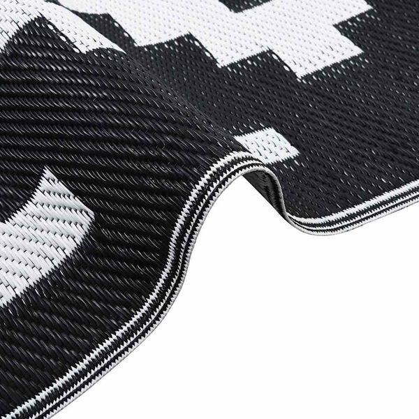 vidaXL Covor de exterior, ARAKIL alb și negru, 160x230 cm, PP