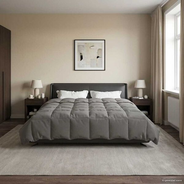 vidaXL Pilotă de vară Patos Gri deschis 200 x 200 cm Microfibră