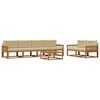 vidaXL Set de canapele de exterior cu pernă 7 pcs Natural și Bej
