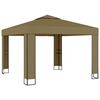 vidaXL Pavilion cu acoperiș dublu, gri taupe, 3 x 3 x 2,7 m, 180 g/m&sup2;