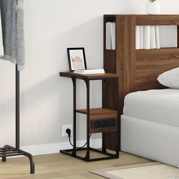 vidaXL Dulap de noapte Stejar brun 41.5 x 26 x 60.5 cm Lemn compozit