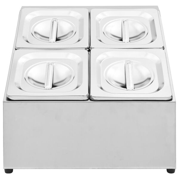 vidaXL Recipient Gastronorm cu 4 secțiuni GN 1/6 oțel inoxidabil