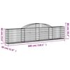 vidaXL Coșuri gabion arcuite, 3 buc., 300x30x60/80 cm, fier galvanizat
