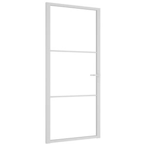 vidaXL Ușă de interior, 93x201,5 cm, alb, sticlă ESG și aluminiu