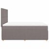 vidaXL Pat box spring cu saltea, gri taupe, 160x200 cm material textil