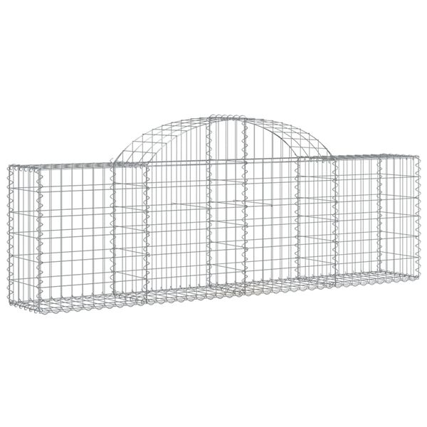 vidaXL Coșuri gabion arcuite 4 buc, 200x30x60/80 cm, fier galvanizat