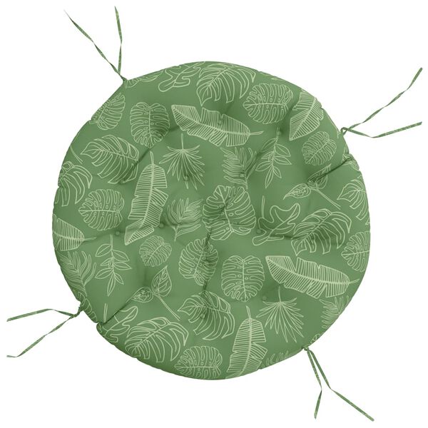 vidaXL Pernă rotundă, model frunze, &Oslash; 100 x 11 cm, țesătură Oxford