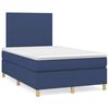 vidaXL Pat box spring cu saltea, albastru, 120x200 cm, textil