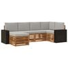 vidaXL Set de canapele de exterior 6 buc. Natural și gri deschis